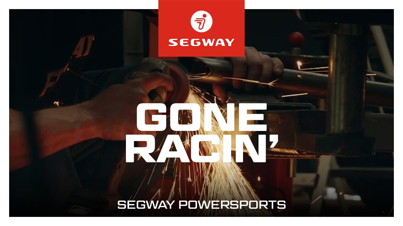 Text that reads "Gone Racin' - Segway Powersports"